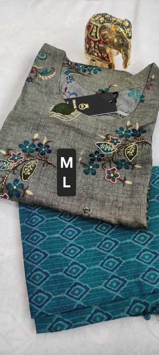 RAYON KHATLI WORK KURTI