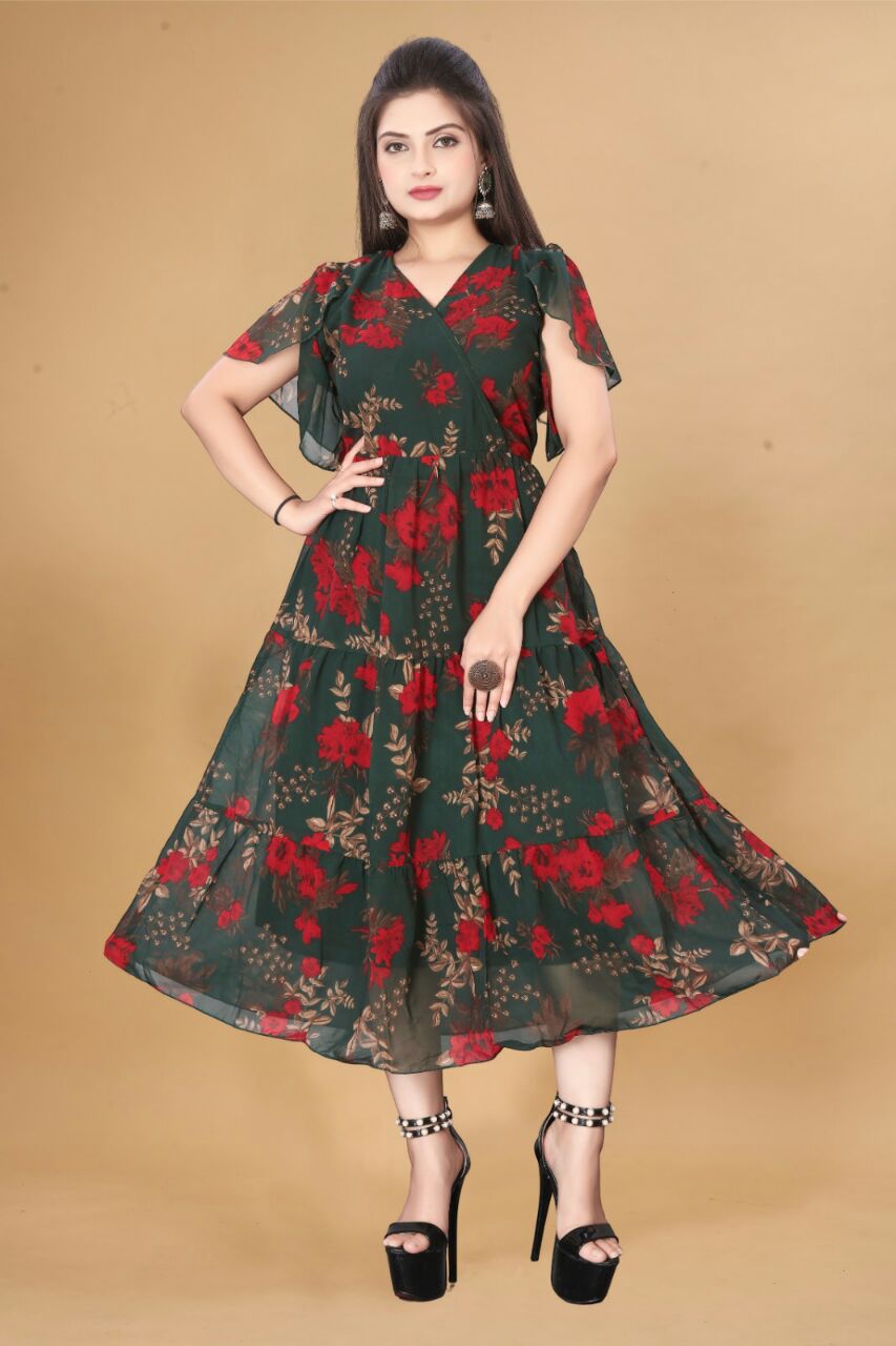 Georgette long maxi dress