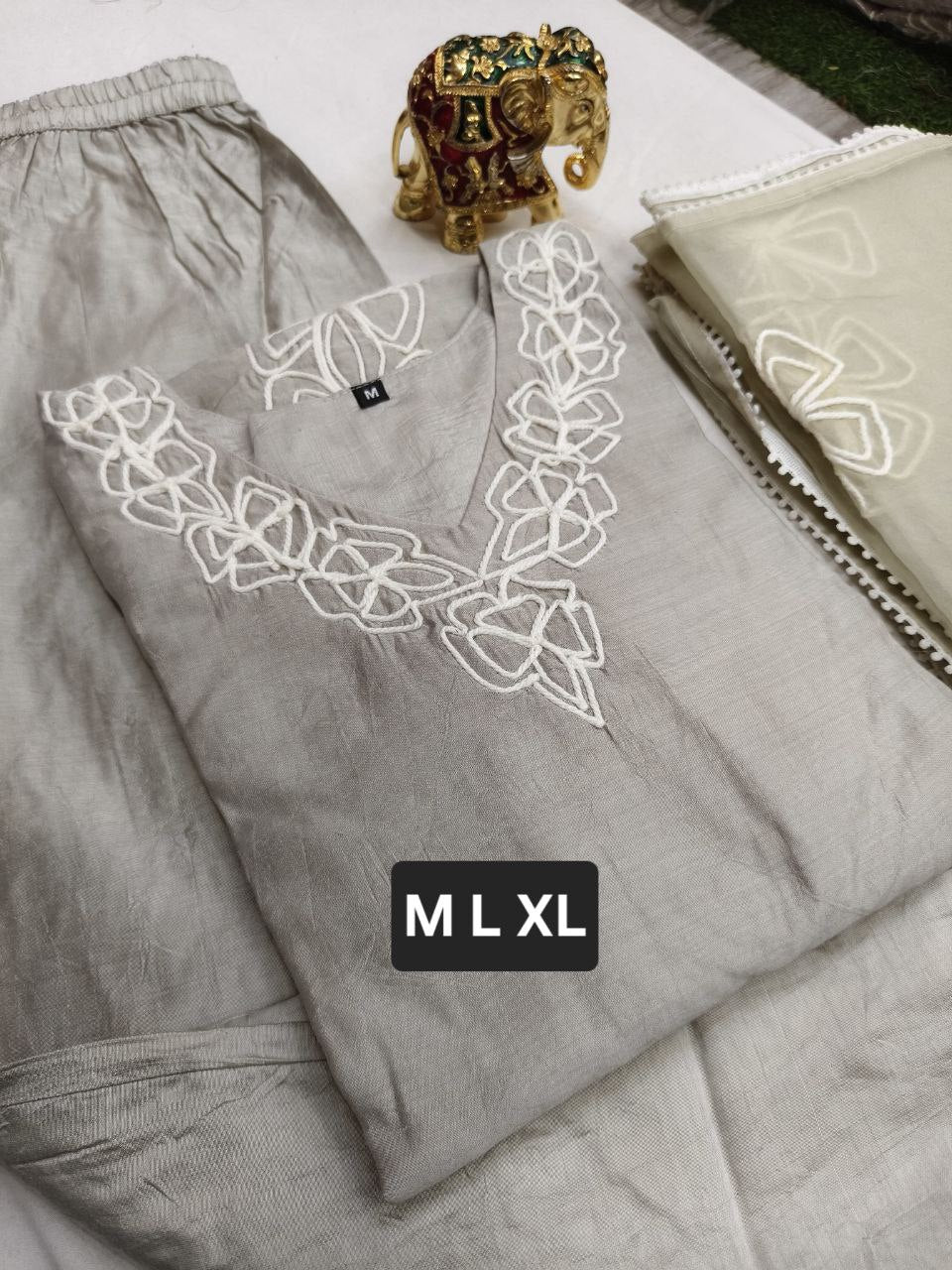 NEW MODAL SILK WITH THREAD WORK KURTA SET