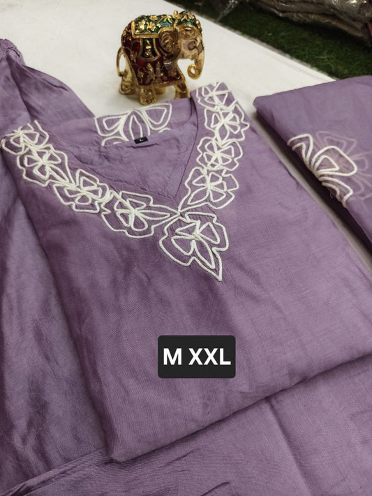 NEW MODAL SILK WITH THREAD WORK KURTA SET