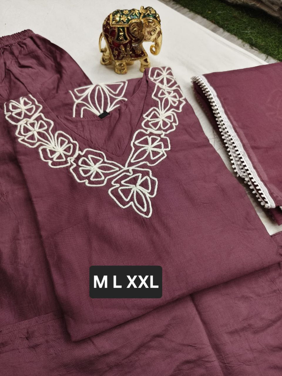 NEW MODAL SILK WITH THREAD WORK KURTA SET