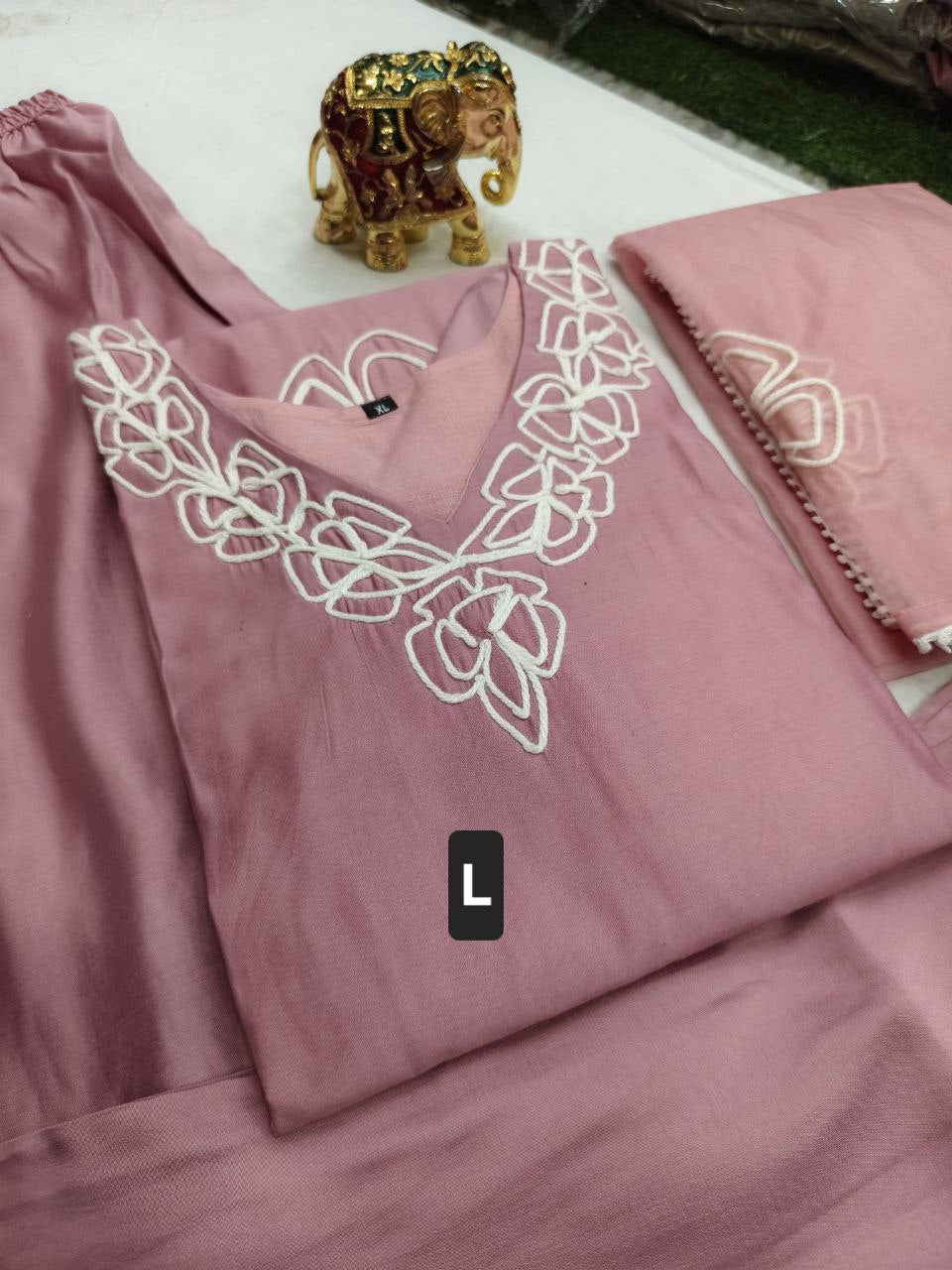 NEW MODAL SILK WITH THREAD WORK KURTA SET
