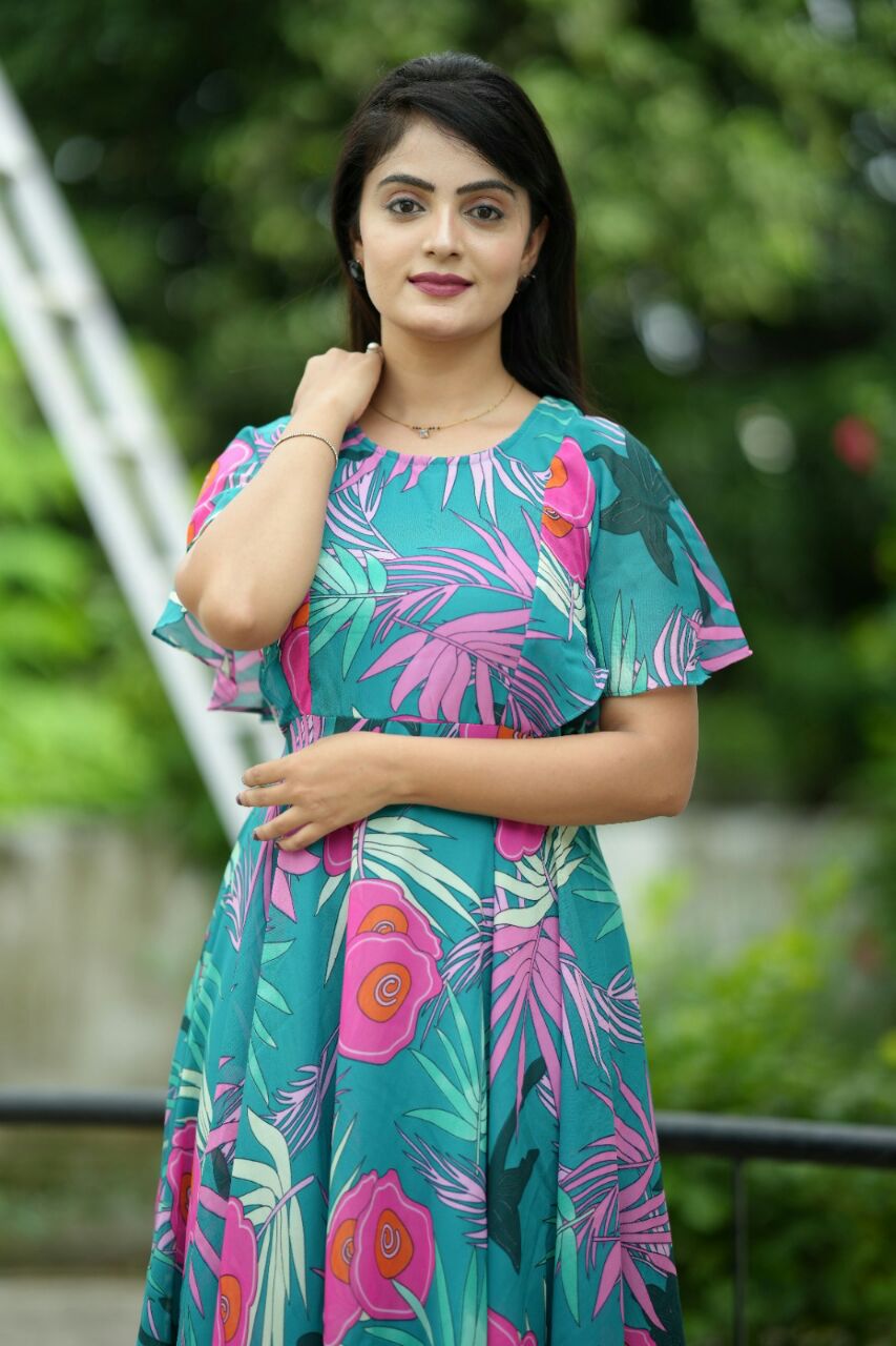 Trendy Georgette Long Women Maxi Dress
