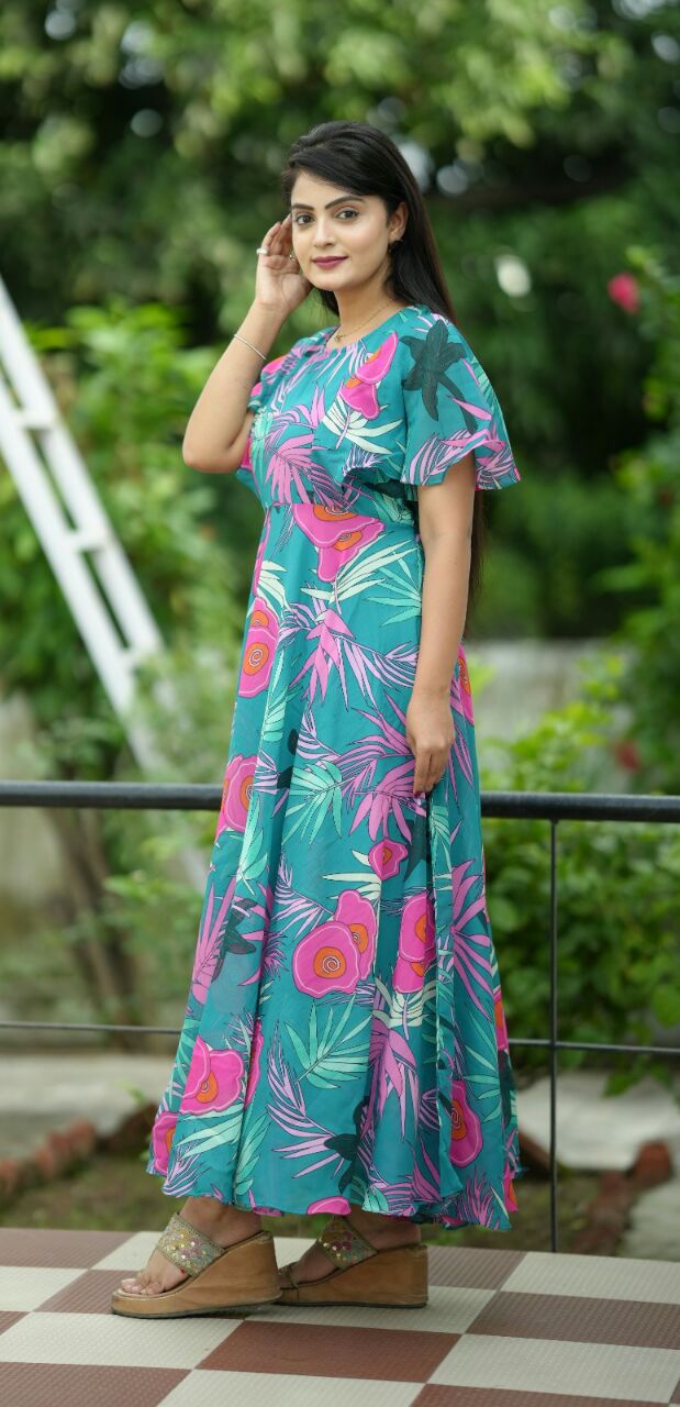 Trendy Georgette Long Women Maxi Dress