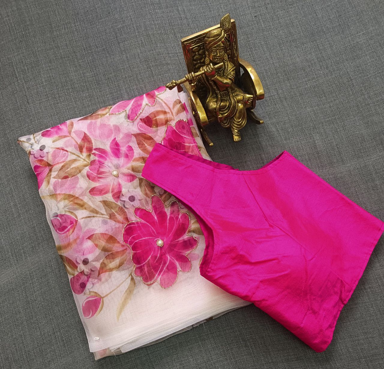 Fancy Bollywood Digital Printed Organza Saree