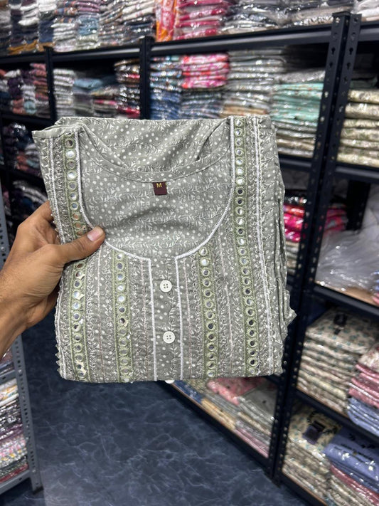 Printed Rayon Procian Heavy Long Anarkali Hand Work Gow