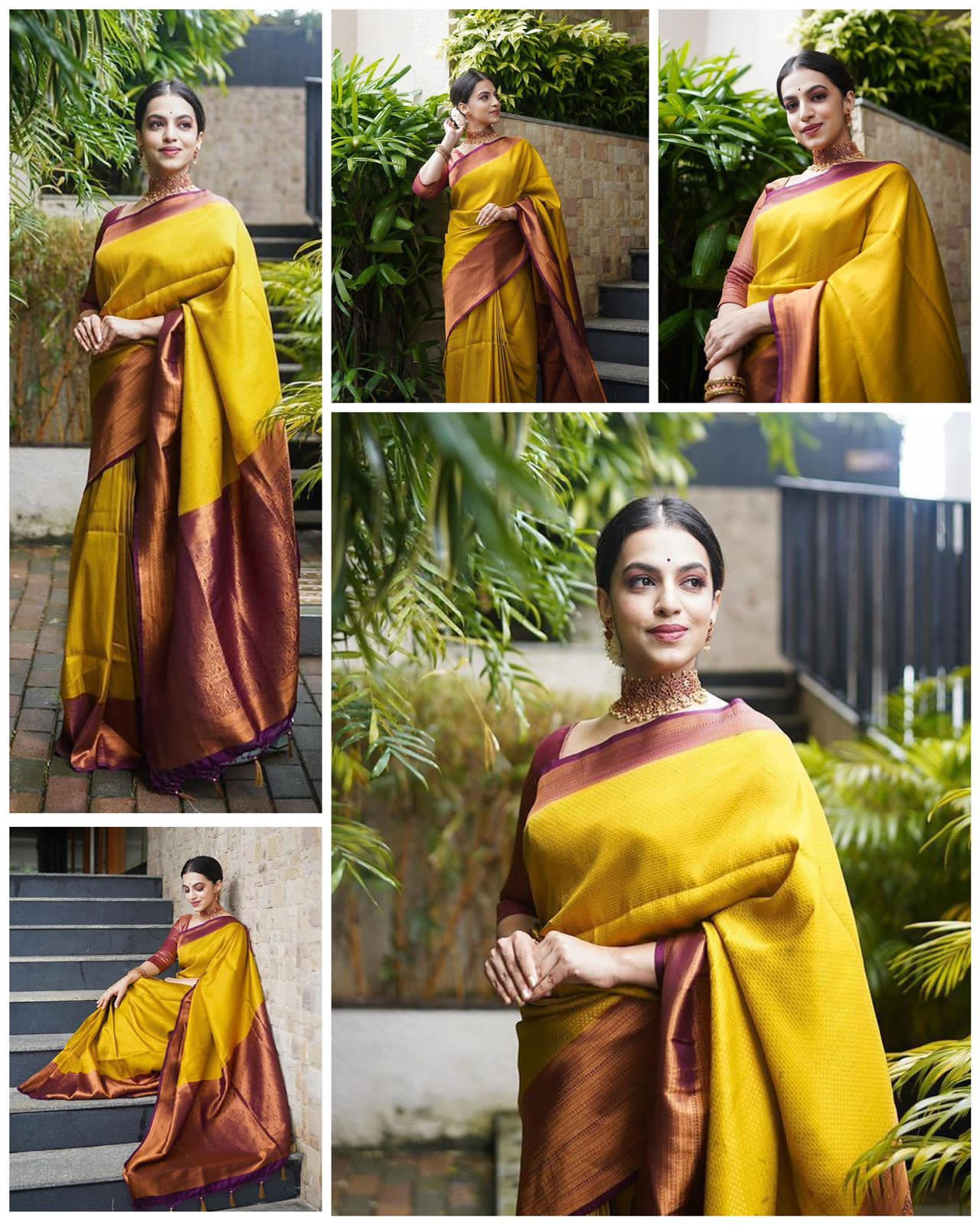 Wedding Wear Kanjivaram Woven Silk Saree With Blouse Piece - Yellow