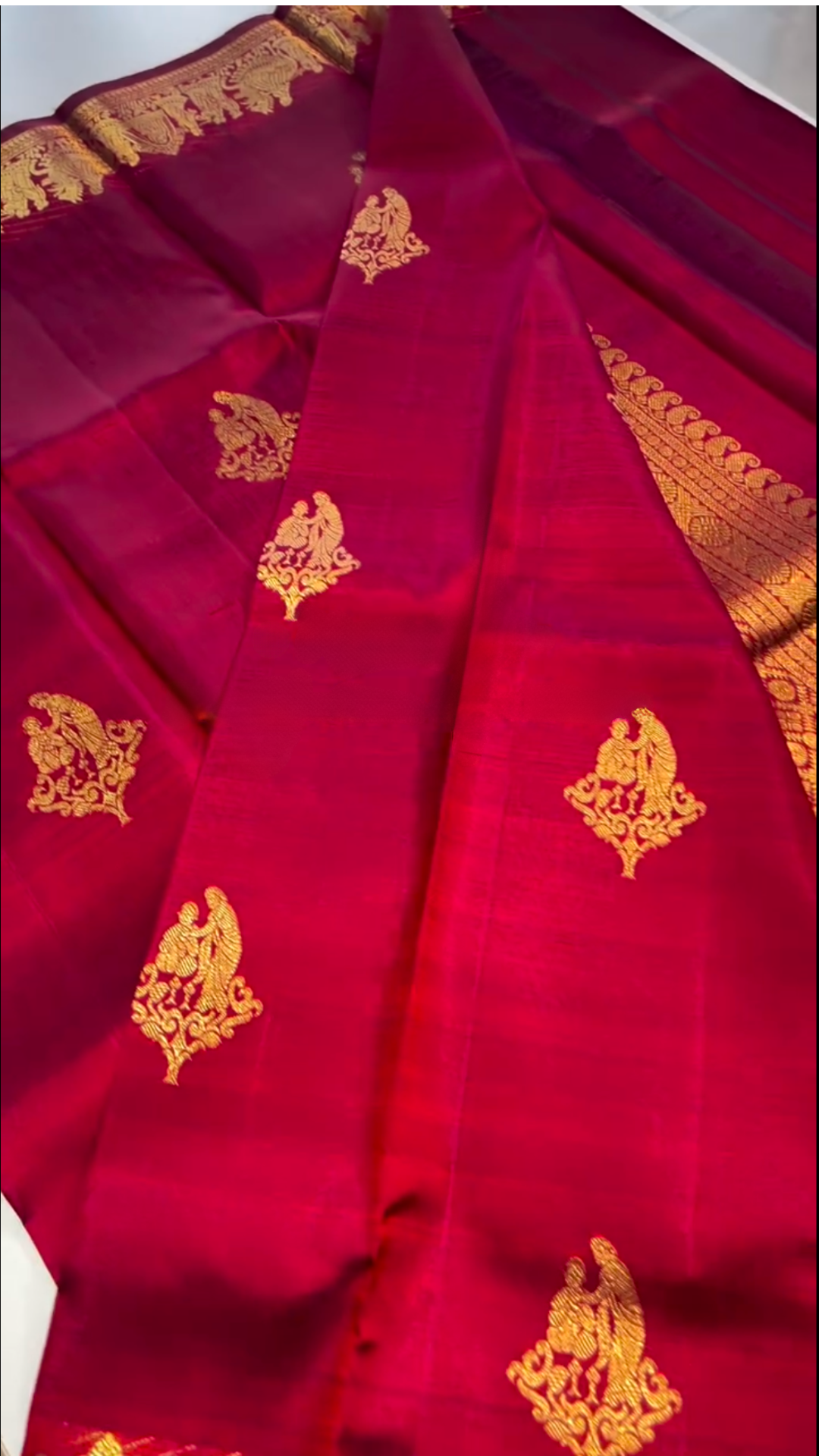 Wine Pallaku Kanchipuram Slik Saree