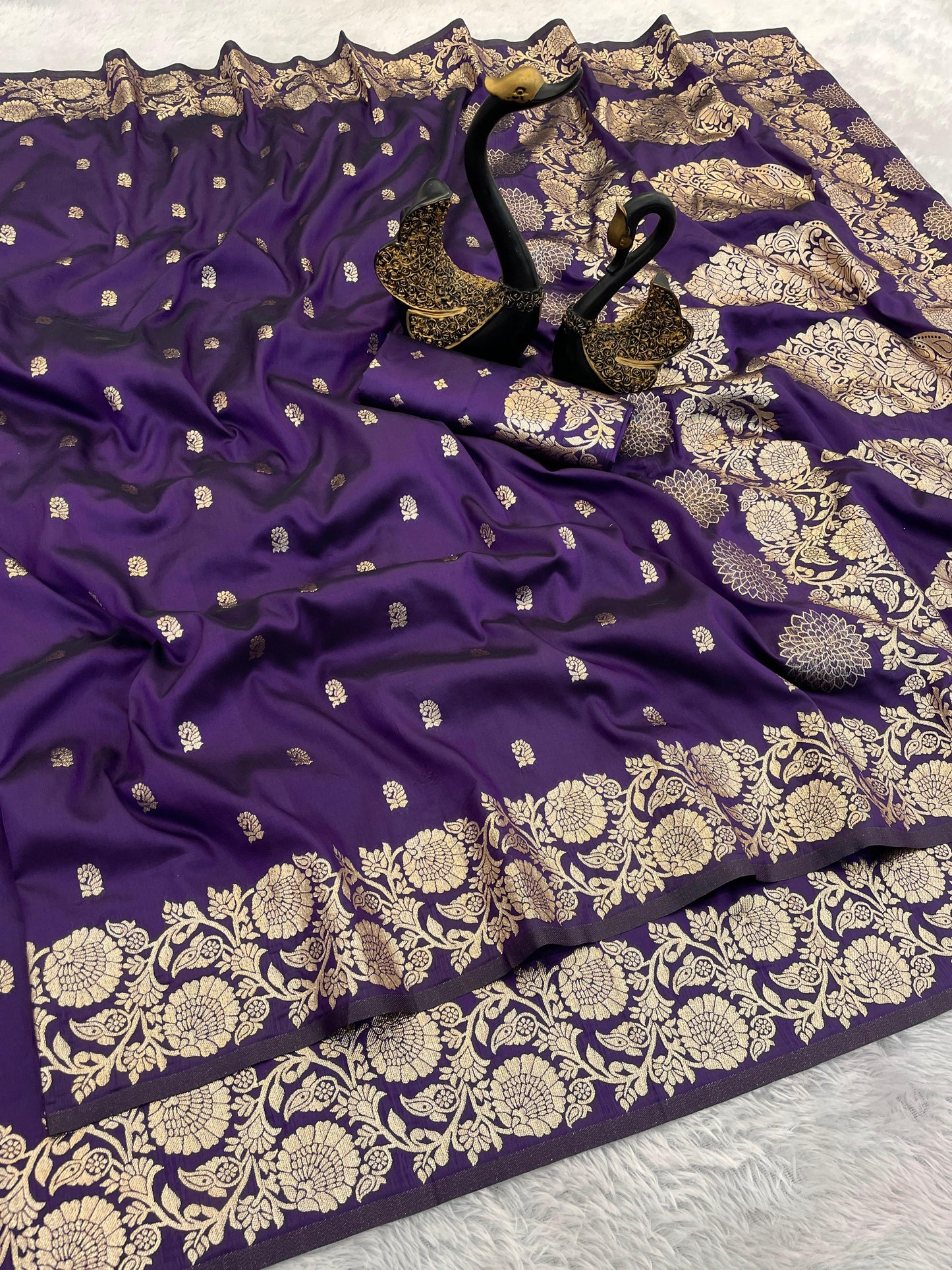 Pure Soft Banarasi Silk Saree wine