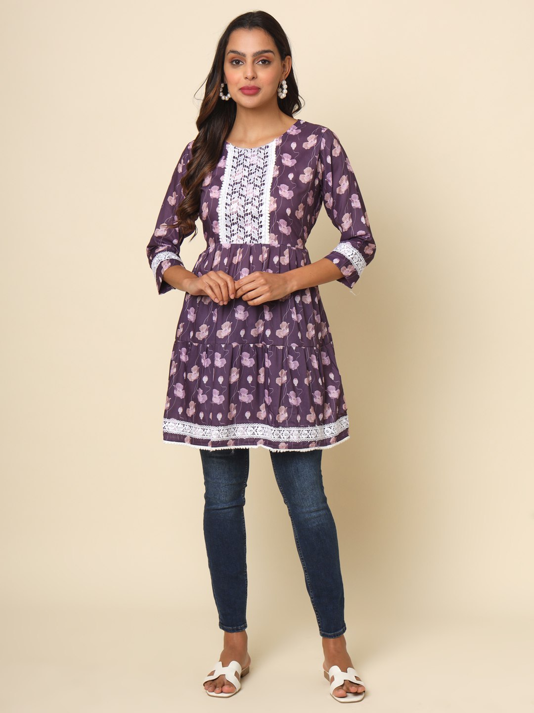Women Floral Print Relaxed Fit Tunic