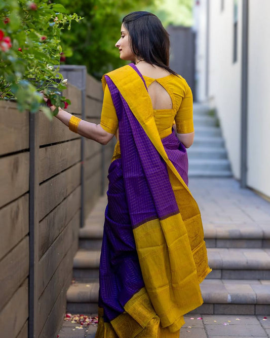 Graceful Lichi Silk Saree with Exclusive Jacquard Blouse