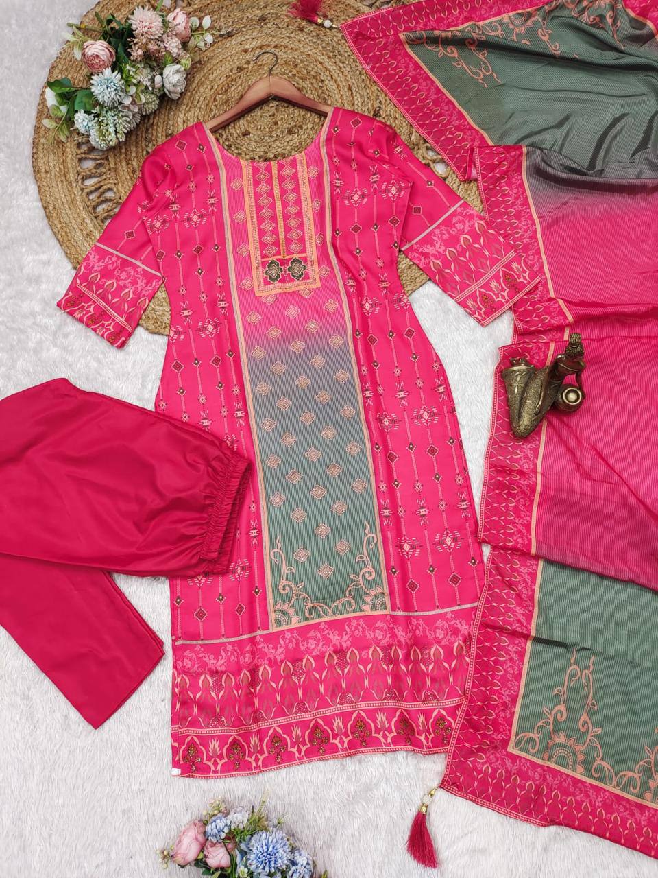 DESIGNER FANCY PINK KURTI