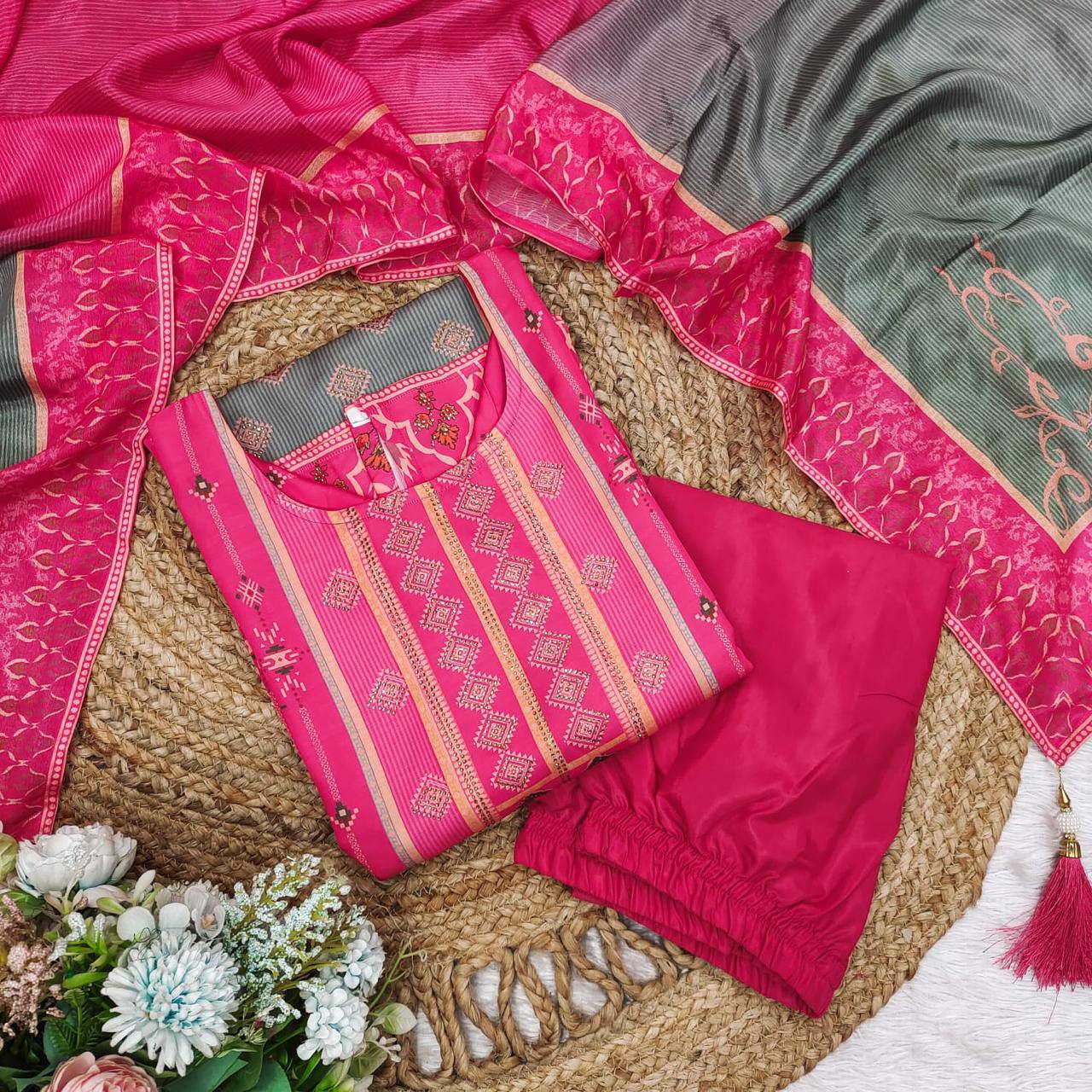 DESIGNER FANCY PINK KURTI