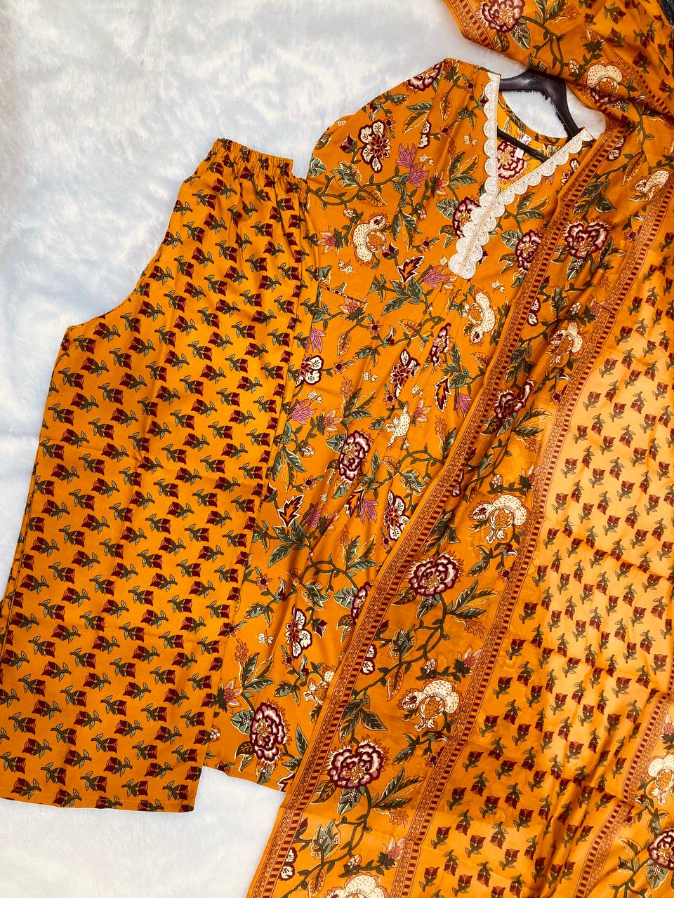 Cotton Wholesale Readymade Suit 3 Piece Set