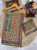Smashing Multicolor Chinon Silk Printed Mirror Work Saree