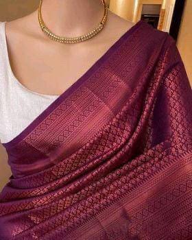 Wide Border Attractive Soft Silk Saree With Blouse For Festival Occasion - MAROON