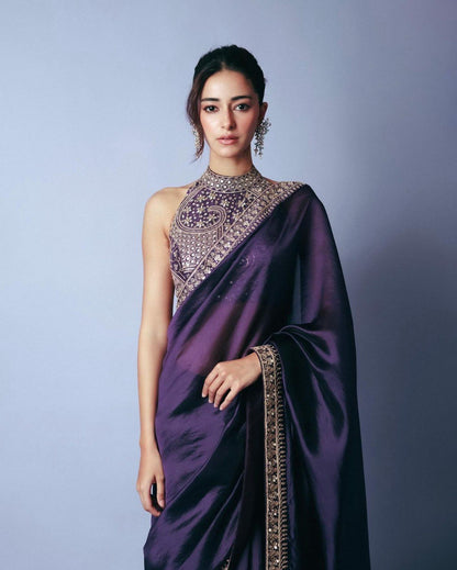 Elegant Fendy Silk Ready-to-Wear Saree with Lace Border & Unstitched Blouse