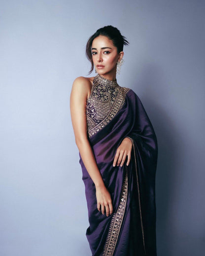 Elegant Fendy Silk Ready-to-Wear Saree with Lace Border & Unstitched Blouse