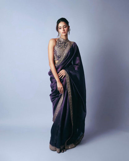 Elegant Fendy Silk Ready-to-Wear Saree with Lace Border & Unstitched Blouse