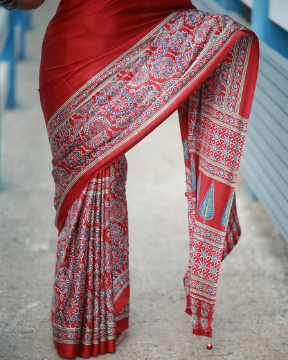 Elegant Ready-to-Wear Cotton Saree with Printed Design