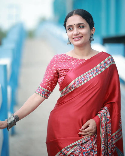 Elegant Ready-to-Wear Cotton Saree with Printed Design