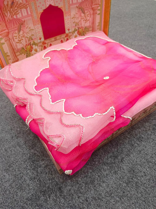 Digital Print Bollywood Organza Saree