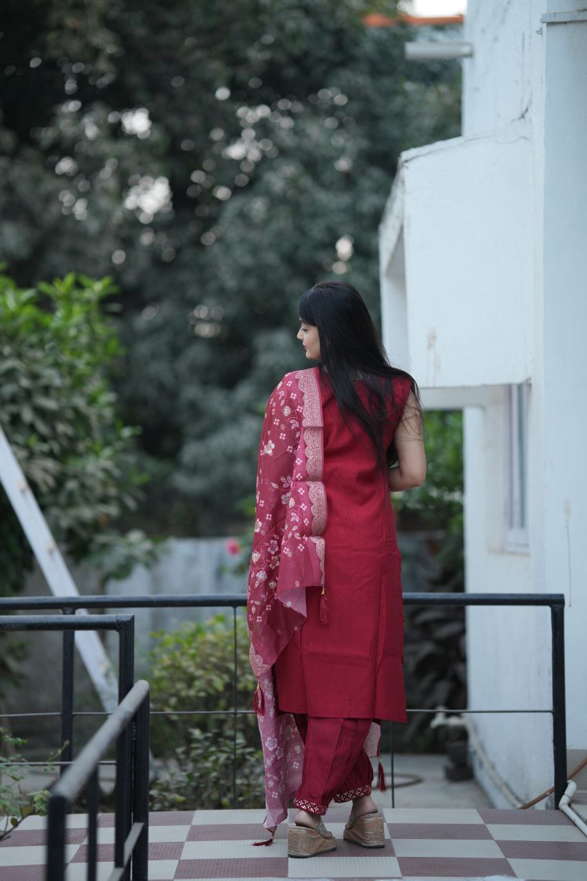 new heavy afghani pant pair set with heavy long dupatta