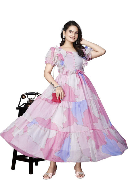 Georgette long maxi dress