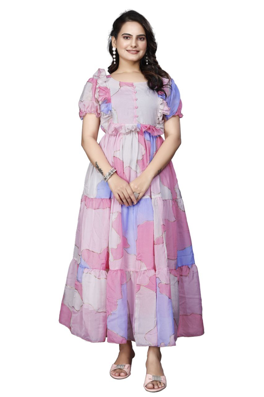 Georgette long maxi dress