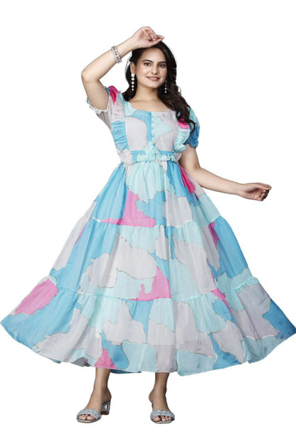 Georgette long maxi dress