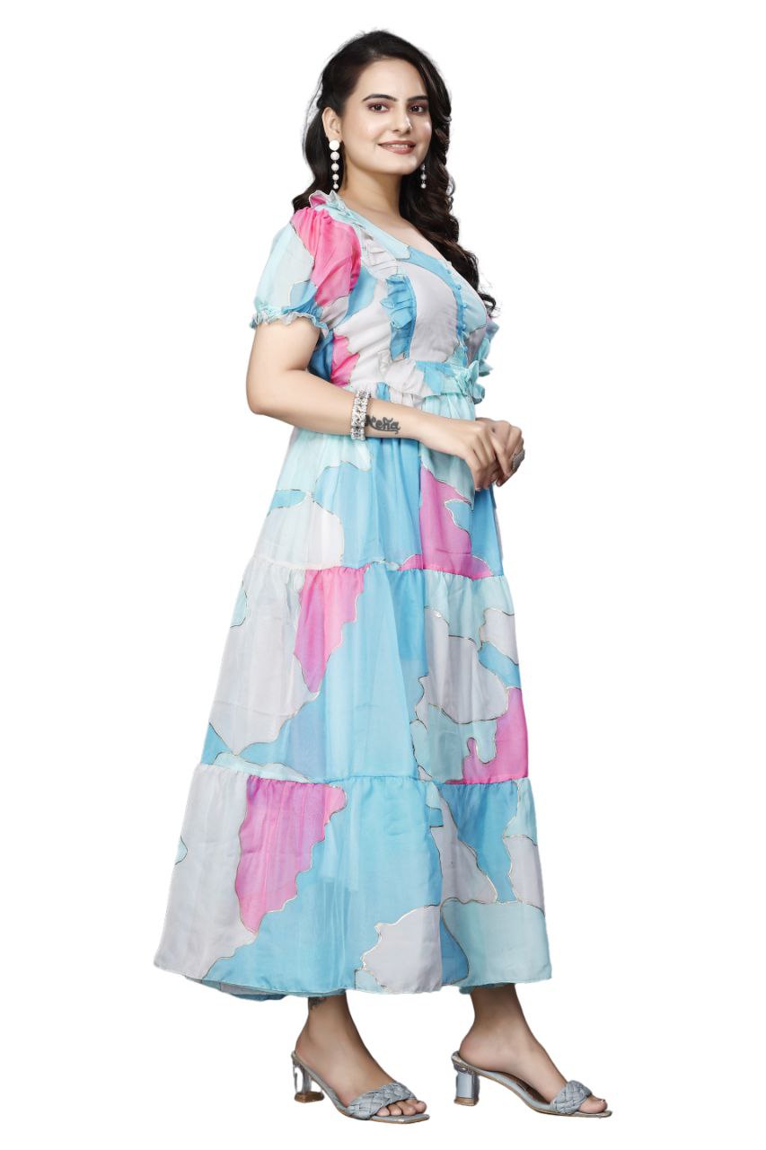 Georgette long maxi dress