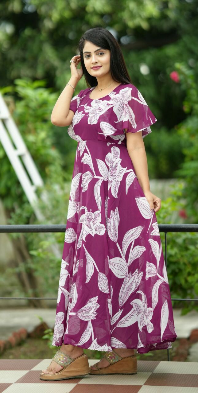 Trendy Georgette Long Women Maxi Dress
