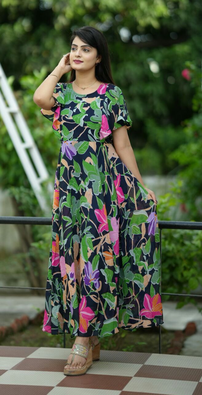 Trendy Georgette Long Women Maxi Dress