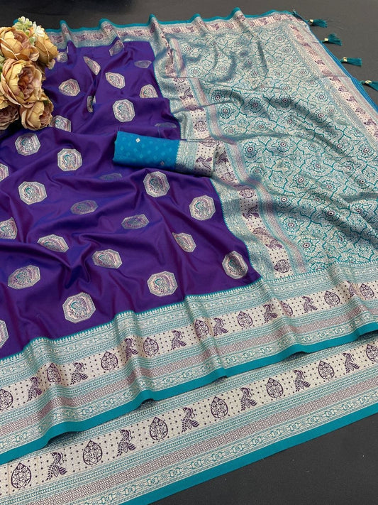 Royal Purple Jacquard Elegance Saree with Designer Pallu