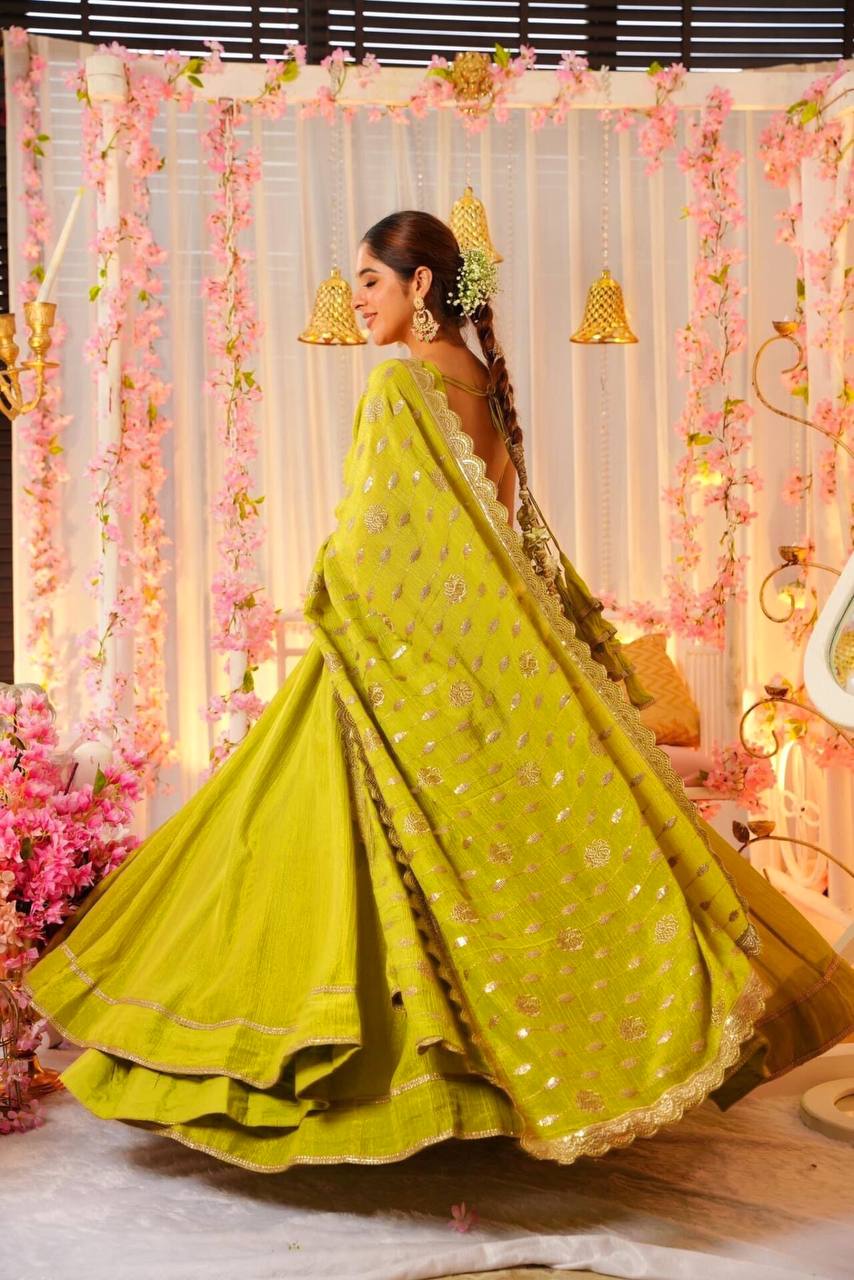 New Launching Embroidery Sequence Zari Work Gown Pant With Dupatta