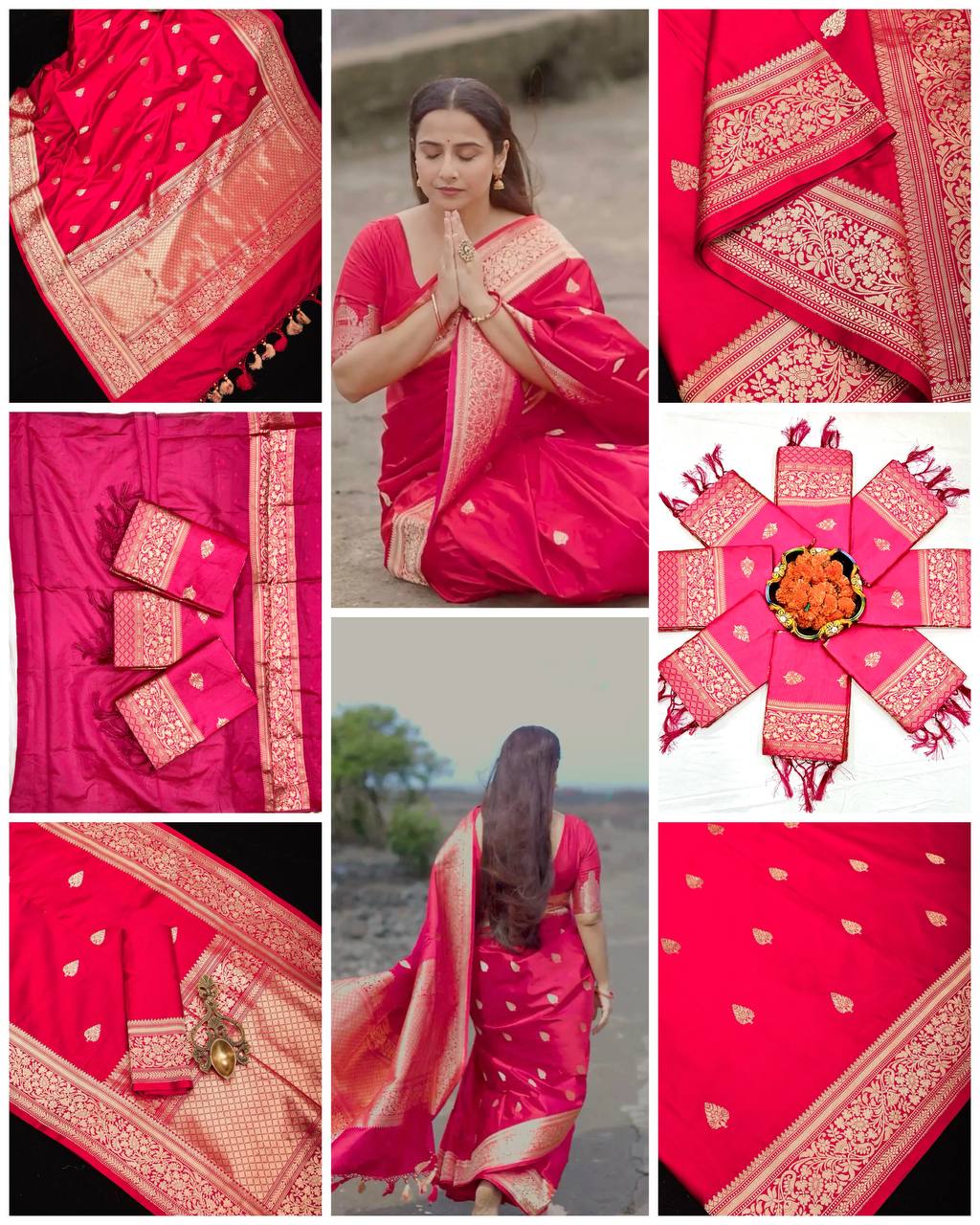 Pink Color Elegant Banarasi Silk Saree
