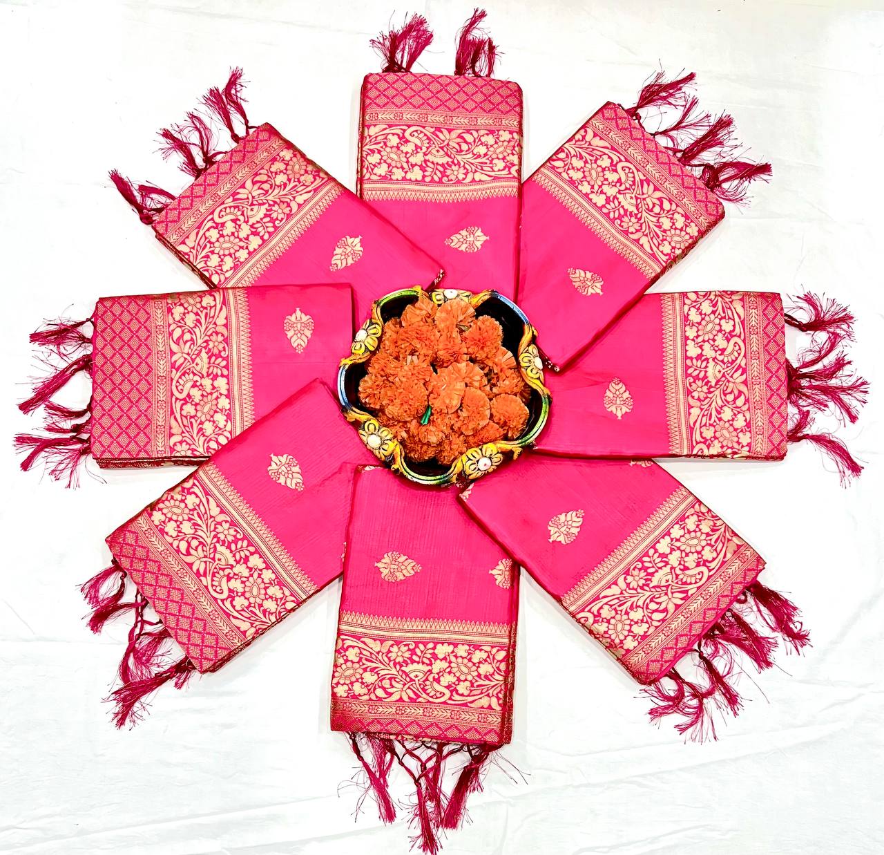 Pink Color Elegant Banarasi Silk Saree