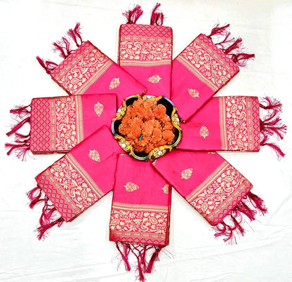 Pink Color Elegant Banarasi Silk Saree