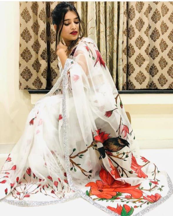 Digital Print Bollywood Organza Saree