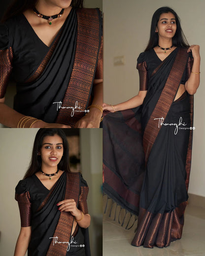 Attractive Kanjivaram Woven Silk Saree With Blouse Piece