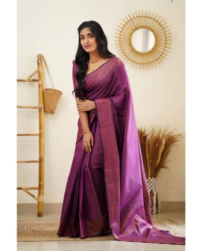 Beautiful Kanjivaram Woven Silk Saree With Blouse Piece