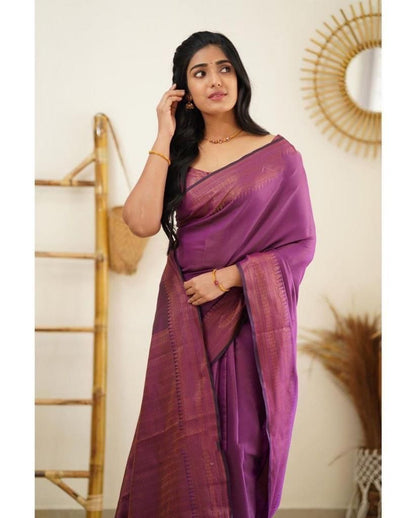 Beautiful Kanjivaram Woven Silk Saree With Blouse Piece