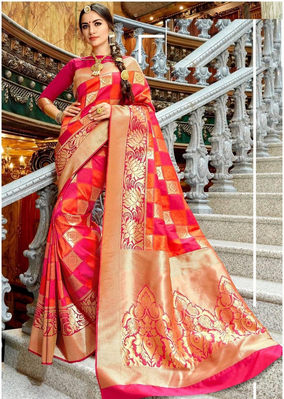 Red Zari Woven Traditional Saree