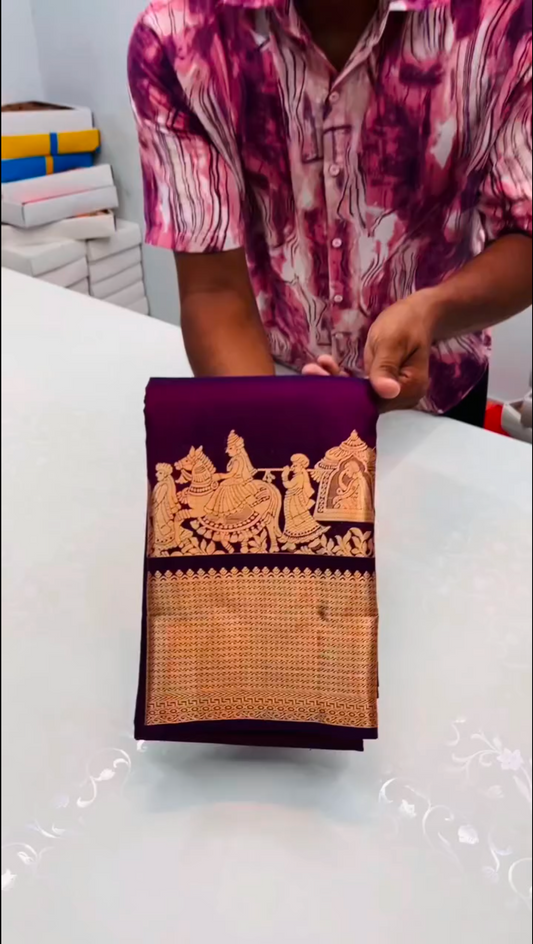 Kanchivaram Wine Silk Saree