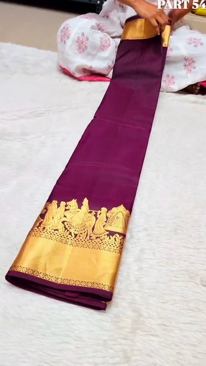 Kanchipuram Purple Silk Sree