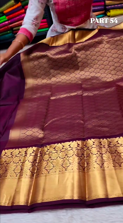 Kanchipuram Purple Silk Sree