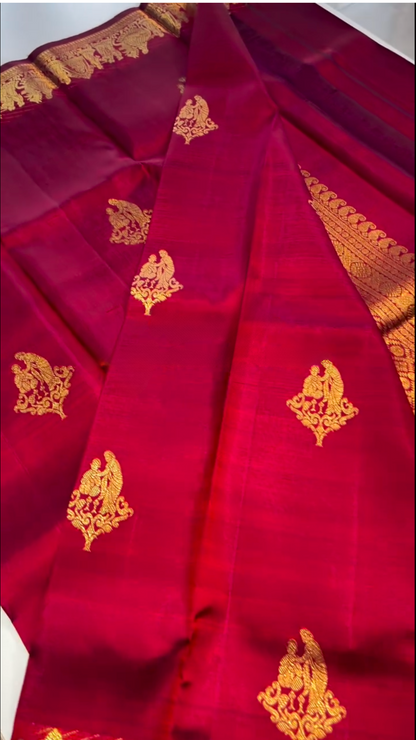 Wine Pallaku Kanchipuram Slik Saree