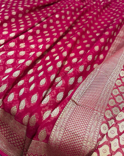 Pink Banarasi Silk Saree