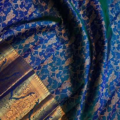 Krishna Janmashtami Special Blue Banarasi Silk Saree