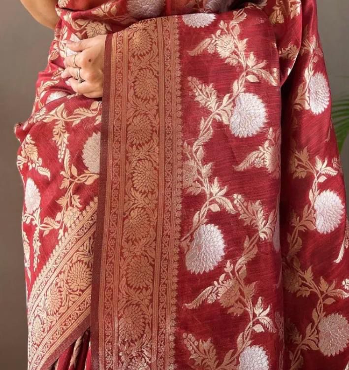 Pretty Black Color Banarasi Silk Zari Weaving Saree With Blouse Piece
